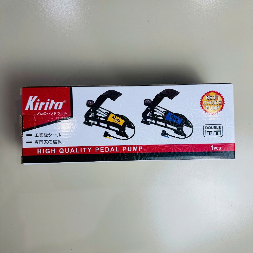 Bơm Chân 1 Ống Kirito K5512C Cao Cấp – Khung Kim Loại Chắc Chắn, Có Đồng Hồ Đo Áp