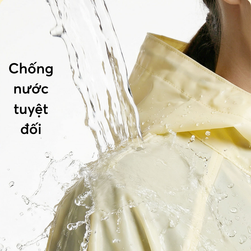 Áo mưa PEVA hương thơm chống nước cao cấp, Áo mưa dáng dài có mùi thơm, nhẹ gọn, bo chun tay tiện lợi