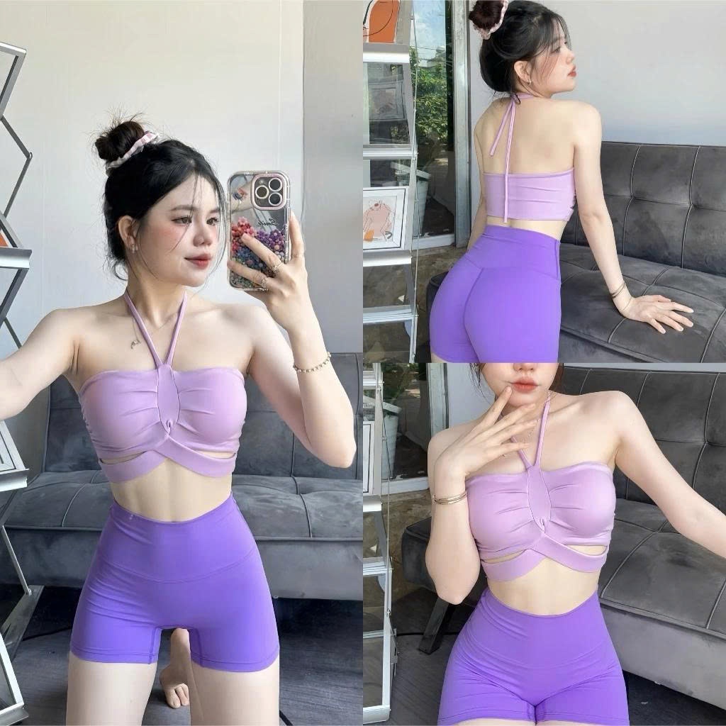 Áo Bra Cột Dây Cổ Thể Thao Kèm Mút B7 Tập Gym-Yoga-Aerobic THITHISPORT