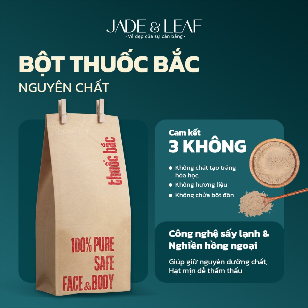 Bột Thuốc Bắc Jade&Leaf Cao Cấp, Dưỡng Trắng Làm Mịn Da, Mờ Sẹo Mờ Thâm Giảm Nám Tàn Nhang