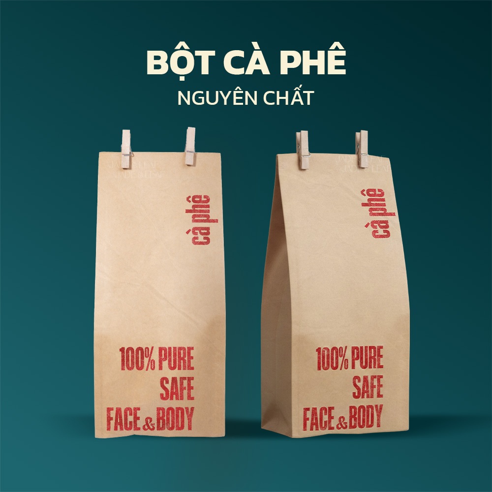 Bột Cà Phê Nguyên Chất Jade&Leaf, Tắm Trắng Đắp Mặt Tẩy Tế Bào Chết Làm Đều Màu Da, An Toàn