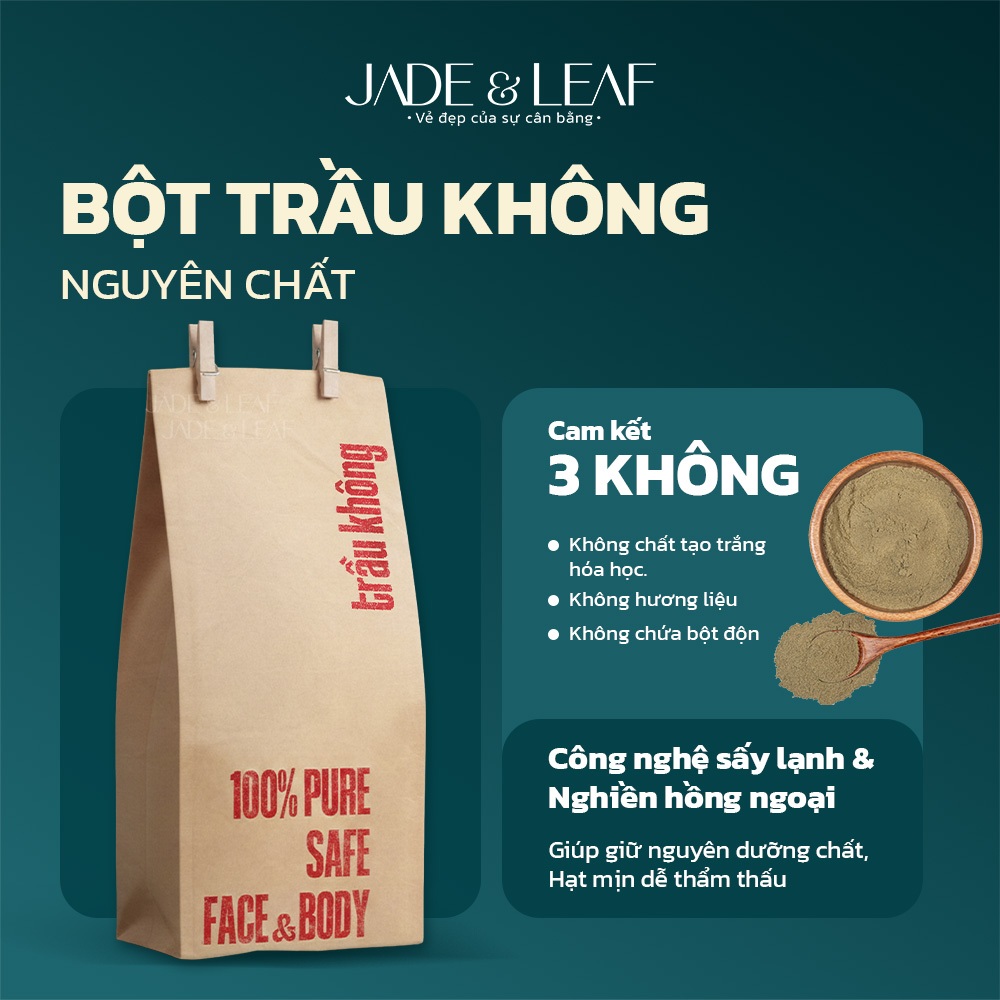 Bột Trầu Không Jade&Leaf Cao Cấp, Hỗ Trợ Giảm Mụn, Se Khít Lỗ Chân Lông, Thích Hợp Xông Vùng Kín