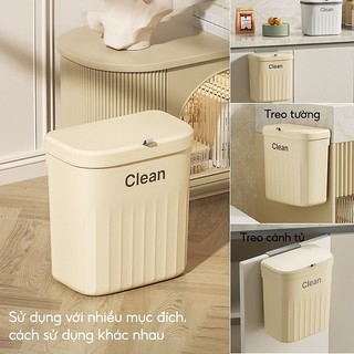 Thùng rác treo cánh tủ bếp 12 lít đa năng nắp lật tiện sơ chế thực phẩm và gom rác nhanh