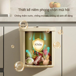 Thùng rác treo cánh tủ bếp 12 lít đa năng nắp lật tiện sơ chế thực phẩm và gom rác nhanh