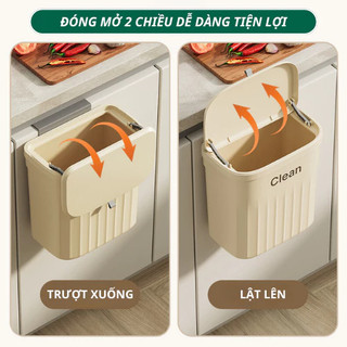 Thùng rác treo cánh tủ bếp 12 lít đa năng nắp lật tiện sơ chế thực phẩm và gom rác nhanh