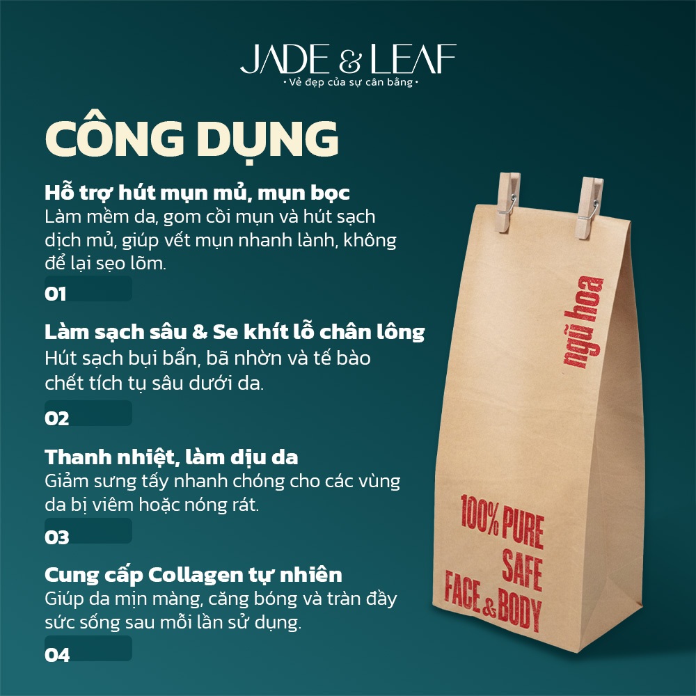 Hạt Ngũ Hoa Jade&Leaf Hạt Đình Lịch Đắp Mặt Nạ Dưỡng Da Hỗ Trợ Làm Sạch Và Giúp Da Mịn Màng