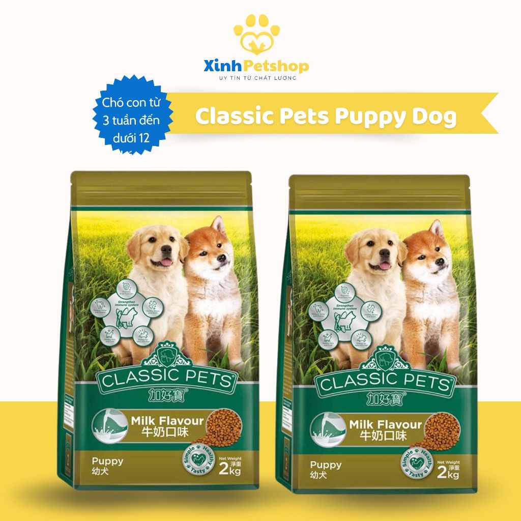 Thức Ăn Dạng Hạt Cho Chó Con Classic Pets Puppy Dog Hương Vị Sữa Túi 400g Xuất Xứ Thái Lan