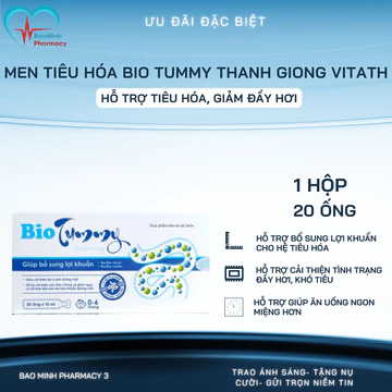 Men Tiêu Hóa Bio Tummy Thanh Giong Vitath Hộp 20 Ống x 10ml – Hỗ Trợ Tiêu Hóa, Giảm Đầy Hơi