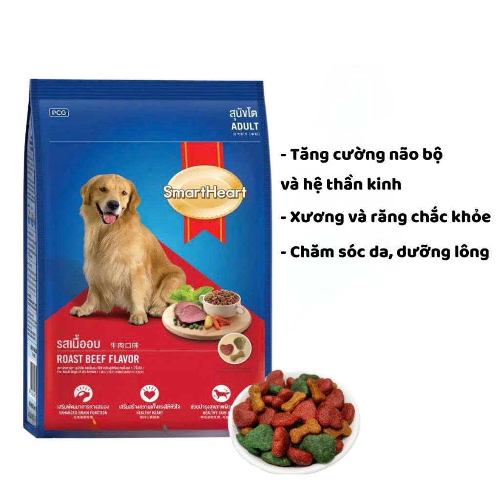 Thức Ăn Hạt Cho Chó Smartheart 400G Phù Hợp Mọi Lứa Tuổi - Hạt Cho Chó Vị Bò, Vị Sữa