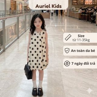 Váy Bí Cho Bé Gái, Váy Bí Thiết Kế Chấm Bi Hot Trend Chất Liệu Cotton Mềm Mại