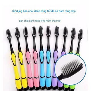 Bàn chải đánh răng than tre hoạt tính lông mềm kháng khuẩn chăm sóc răng miệng hằng ngày #A217