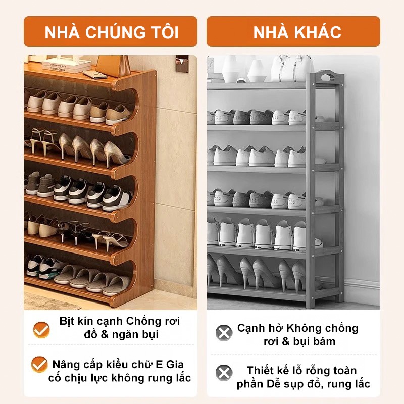 Kệ Giày Tre Việt Nam 5 Tầng Hình Cung Siêu Hot Đựng Đến 15 Đôi Giày Và Túi Xách Cho Cửa Vào Gọn Gàng
