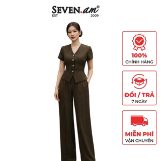 Áo ký giả nâu xước trẻ trung tôn dáng thời trang nữ Seven.AM H113173I