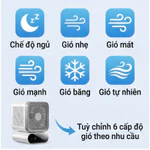 Quạt Điện Mini Để Bàn Công Nghệ Làm Mát 2 Tầng Làm mát chủ động - Xoay kép - Sạc pin - Siêu êm - Không cánh — ảnh 3