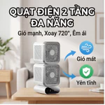 Quạt Điện Mini Để Bàn Công Nghệ Làm Mát 2 Tầng Làm mát chủ động - Xoay kép - Sạc pin - Siêu êm - Không cánh — ảnh 2
