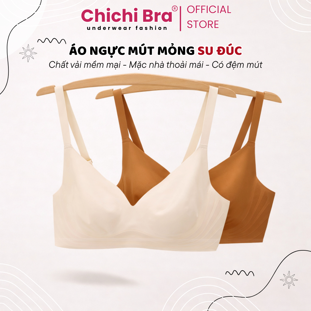 Áo Ngực Su Không Đệm CHICHI HOUSES Không Gọng Không Viền Mềm Mại Nâng Ngực Nhẹ Nhàng Gợi Cảm -- 935