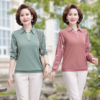 Áo Thun Mùa Xuân Nữ Trung Niên Cổ V SM118