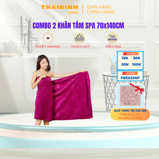 Combo 2 khăn Tắm Spa, Khăn Body Quấn Người THAI BINH TOWEL 70x140cm Thấm Hút Nước Tốt, Mềm Mịn Dùng Cho Spa Làm Đẹp