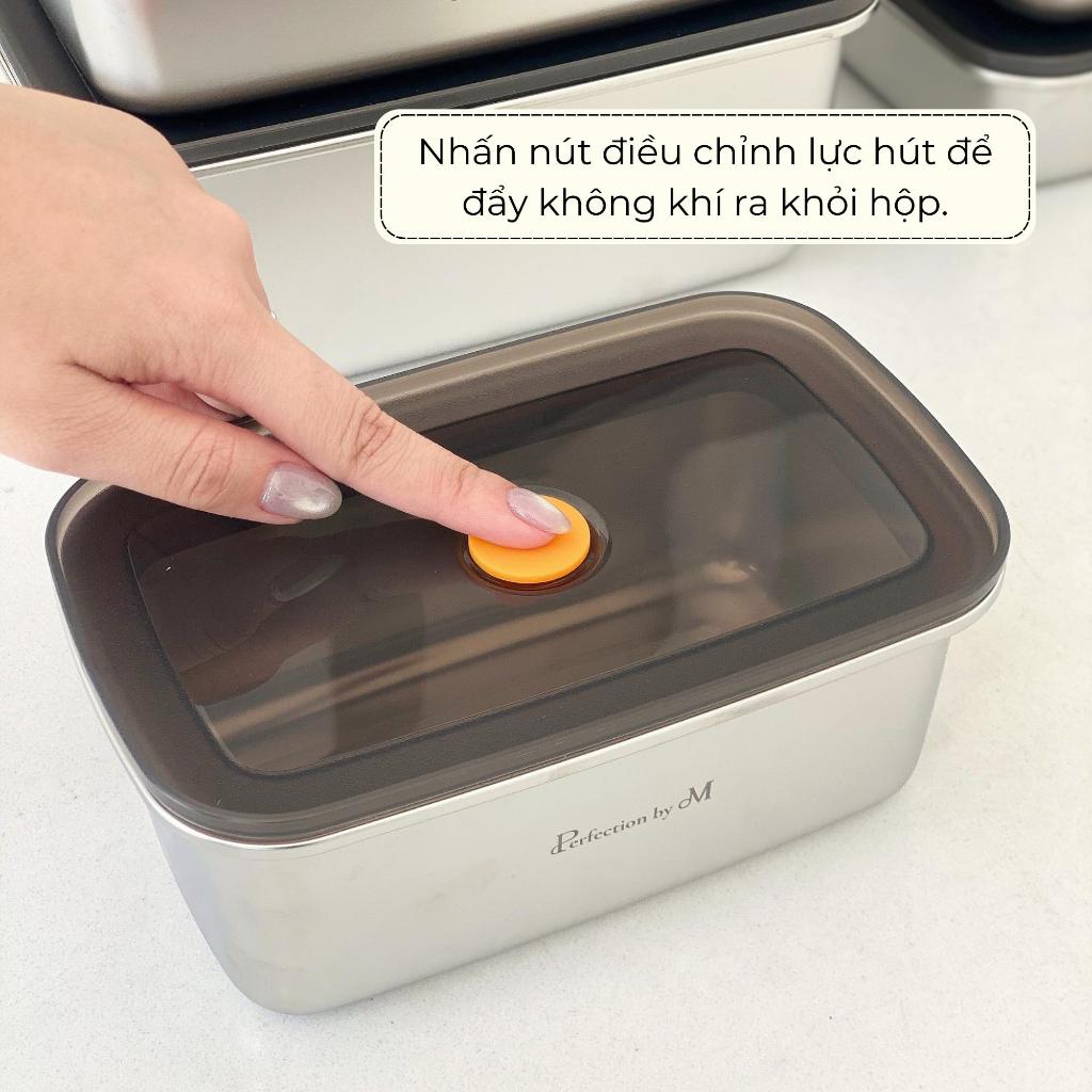 [COMBO KÈM QUÀ] Hộp đựng thực phẩm Inox cao cấp Perfection by M, trữ đông, dùng lò vi sóng, mang cơm