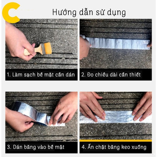 Cuộn băng keo chống thấm 5*5m, 10*5m, 20*5m siêu dính dán kín khe hở ngăn nước rò rỉ hiệu quả
