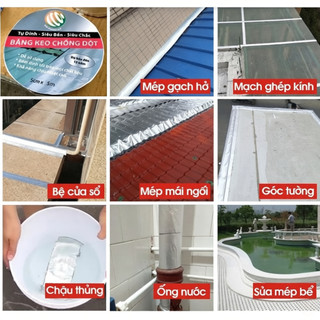 Cuộn băng keo chống thấm 5*5m, 10*5m, 20*5m siêu dính dán kín khe hở ngăn nước rò rỉ hiệu quả