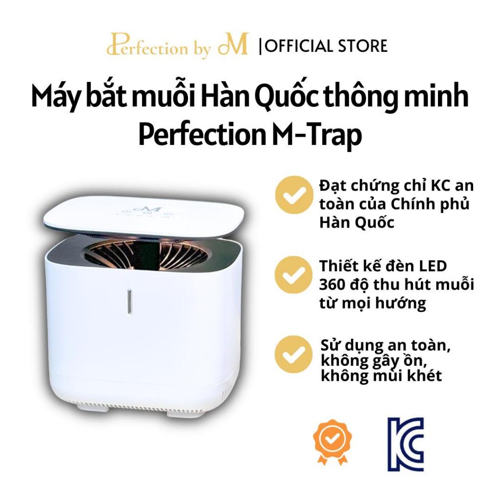 Máy bắt muỗi Hàn Quốc thông minh Perfection M-Trap, chuẩn KC an toàn, đèn LED, không ồn, không mùi