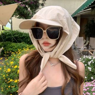 Mũ Lưỡi Trai Chống Nắng Nữ Kèm Khăn Che Cổ Chống Tia UV, Mũ Trùm Đầu Chống Nắng Kiểu Dáng Thời Trang