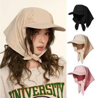 Mũ Lưỡi Trai Chống Nắng Nữ Kèm Khăn Che Cổ Chống Tia UV, Mũ Trùm Đầu Chống Nắng Kiểu Dáng Thời Trang