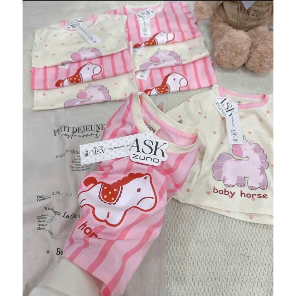SÉT BỘ CỘC TAY MÙA HÈ ( HỌA TIẾT HAPPY HORSE ) DÀNG CHO BÉ GÁI 9-32KG CHẤT LIỆU COTTON MỀM MỊN THOÁNG MÁT
