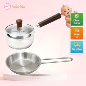 ✅ QUÁNH, CHẢO INOX 304 Nấu Bột và Xào Đồ Ăn Cho Bé, ĐÁY 3 LỚP - Quà tặng TÃ BỈM GOOBY chính hãng
