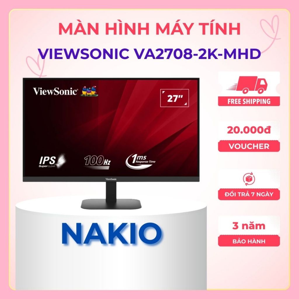 Màn hình ViewSonic VA2708-2K-MHD (27 inch - IPS - 2K - 100Hz - 1ms ...