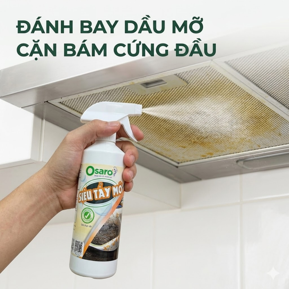 SIÊU TẨY MỠ OSARO 500g – Cắt dầu mỡ nhanh, làm sạch bếp, an toàn bề mặt