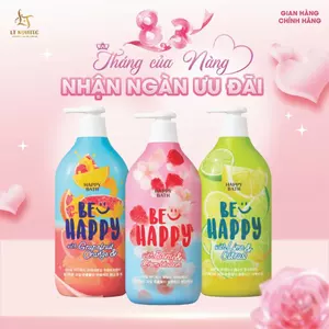 Sữa Tắm Happy Bath Be Happy Dưỡng Trắng Cho Da 900g, Lưu Hương Lâu Cho Các Nàng Thơm Mát Tự Nhiên Sau Khi Tắm