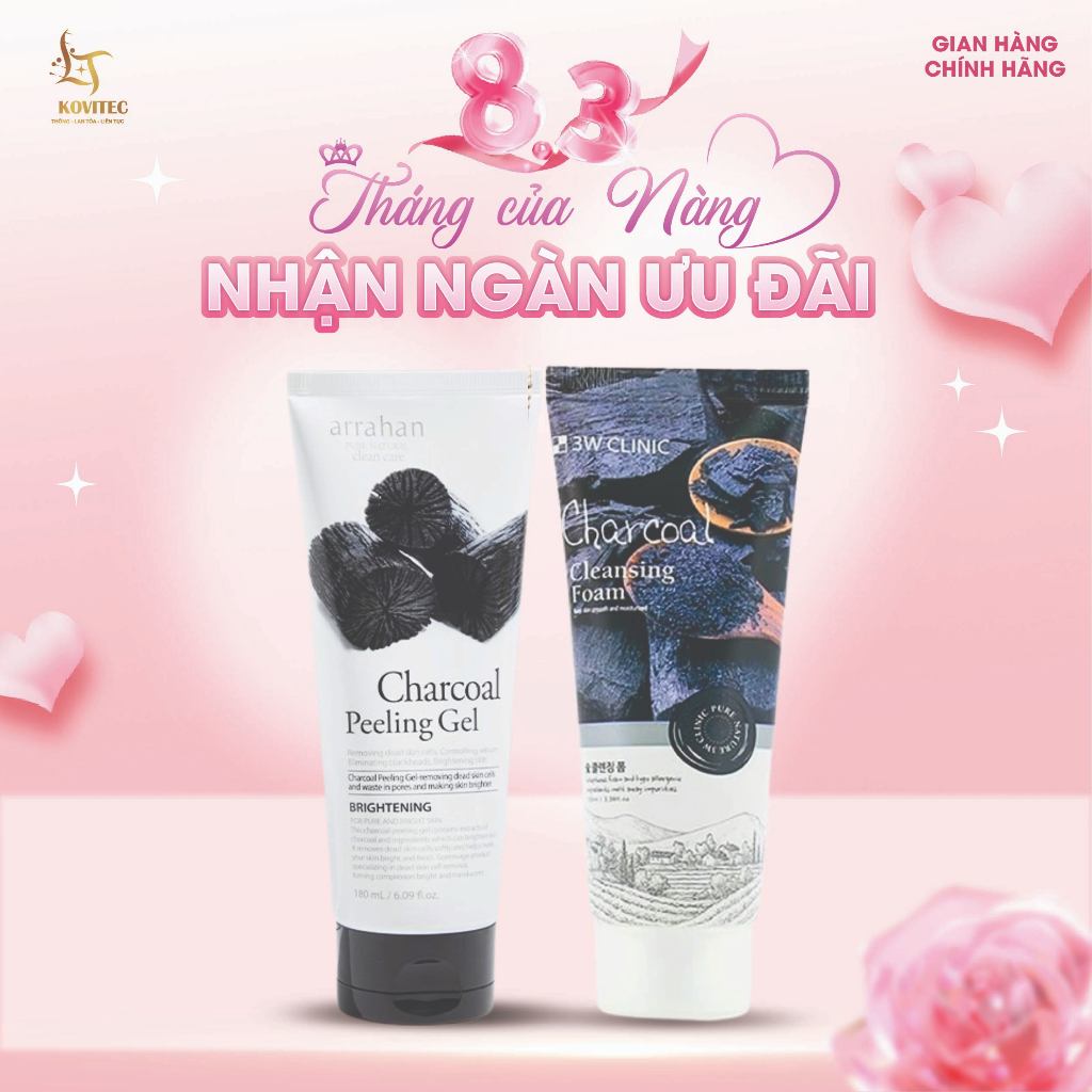 COMBO Sữa Rửa Măt Và Tẩy Da Chết Sạch Sâu Giúp Da Trắng Sáng Rạng Ngời, Loại Bỏ Mụn Ẩn Mụn Đầu Đen