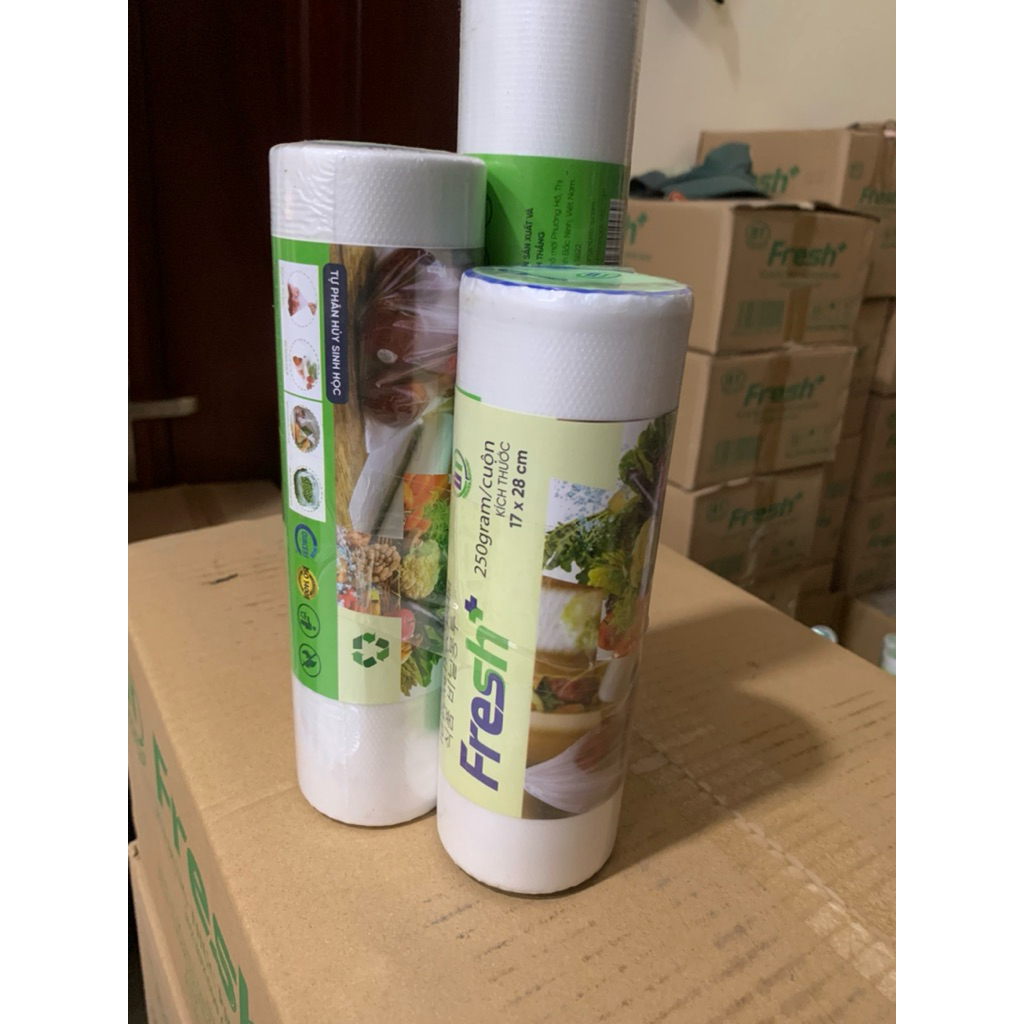 Túi đựng thực phẩm 250gr/cuộn – Túi sinh học, thân thiện – Dùng bảo quản đồ ăn. Nhiều Kích Cỡ - Hàng Chính Hãng Có VAT