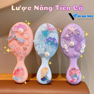 Lược Chải Tóc Cho Bé Gái Charm Tiên Cá Nhiều Màu Sắc Và Hình Dạng Dễ Thương, Chất Liệu Mềm Mại, Dụng Cụ Làm Đẹp Cho Bé