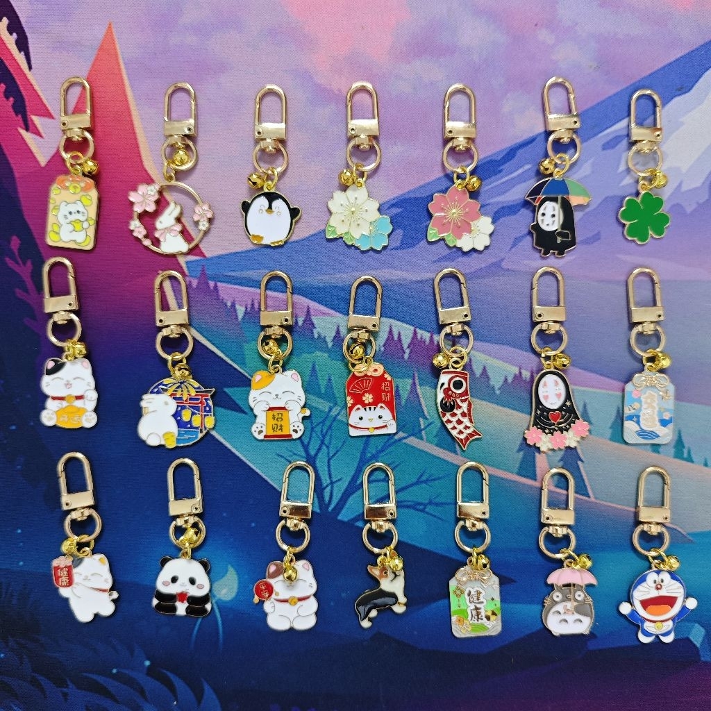 Móc khóa Neko mèo tài mini xinh xắn hoạ tiết Nhật đa dạng quà tặng sự kiện