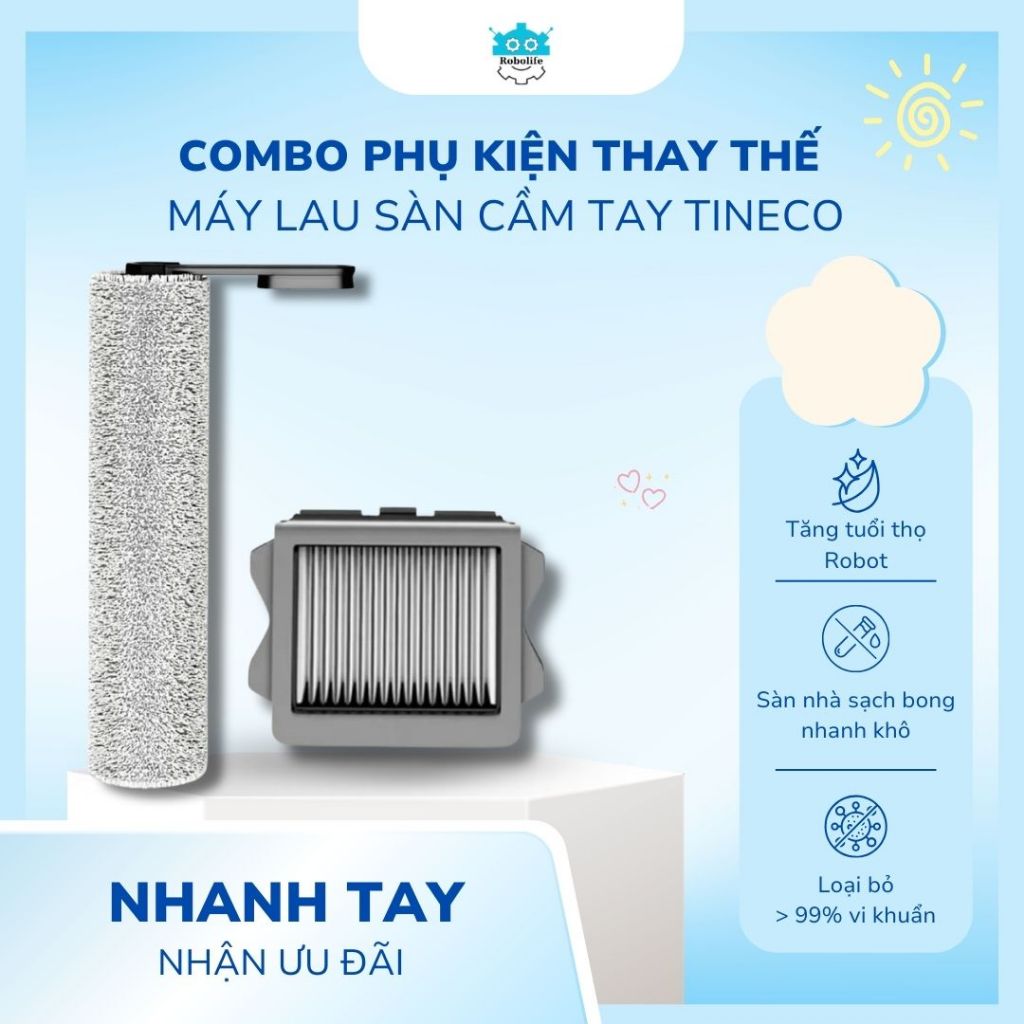 Phụ kiện thay thế máy hút bụi lau sàn khô ướt Tineco Floor One i5/i6 Stretch Plus