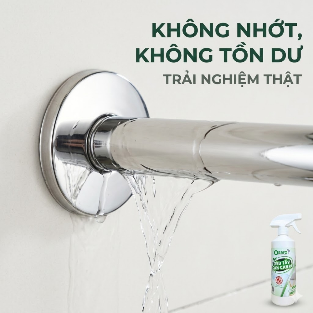 SIÊU TẨY CẶN CANXI OSARO 500g – Xịt tẩy cặn kính, sen vòi, lavabo, làm sạch mảng bám nhanh