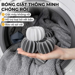 Set 5 bóng giặt silicon mềm chống rối làm thẳng quần áo tiện dụng 6x3.5cm