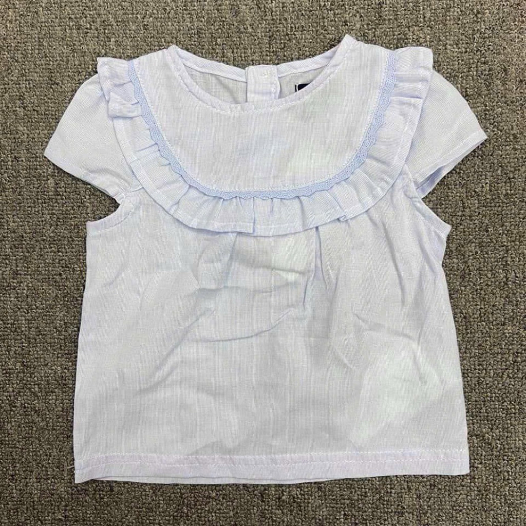SALE LỖI Áo Sơ Mi Bé Gái Sơ Sinh Màu Xanh Cực Mát C1900 Size 3M (2-4kg)