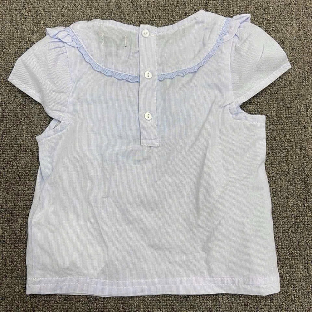 SALE LỖI Áo Sơ Mi Bé Gái Sơ Sinh Màu Xanh Cực Mát C1900 Size 3M (2-4kg)