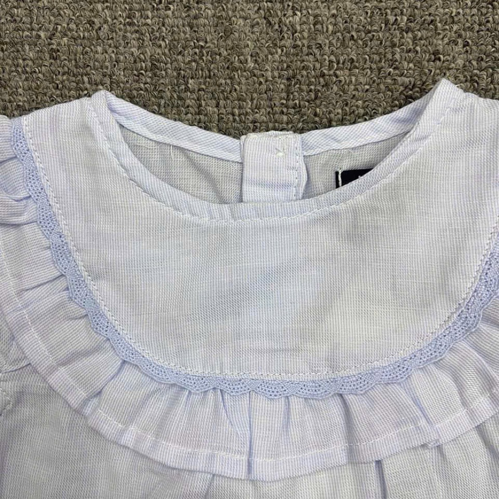 SALE LỖI Áo Sơ Mi Bé Gái Sơ Sinh Màu Xanh Cực Mát C1900 Size 3M (2-4kg)