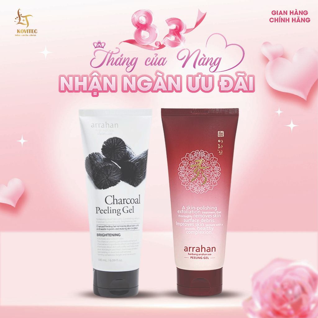 Combo 2 Tẩy Da Chết Arrahan Than + Thảo Dược Giúp Da Sạch Sâu, Hỗ Trợ Hấp Thụ Các Dưỡng Chất Dưỡng Da 180ML