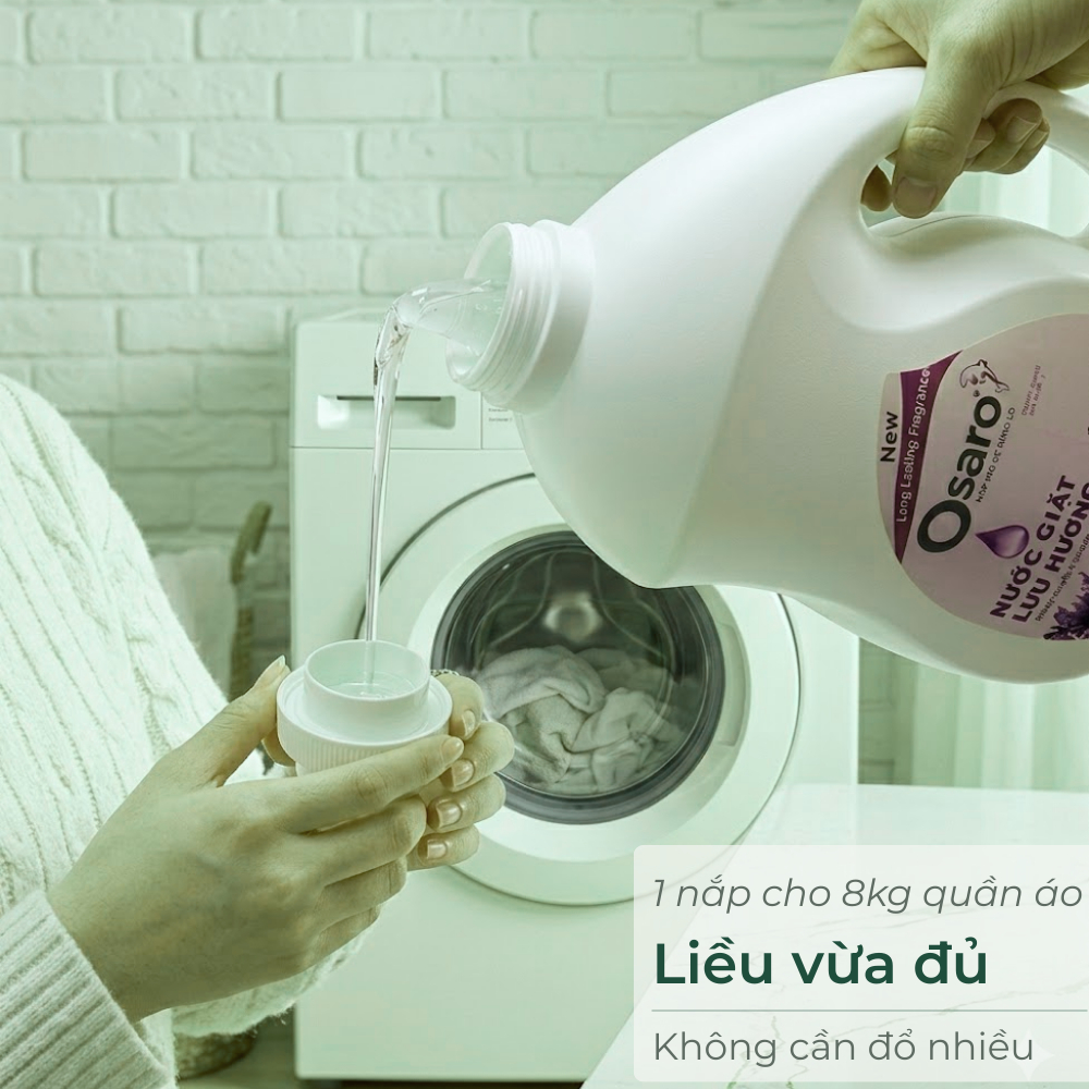 NƯỚC GIẶT LƯU HƯƠNG OSARO 3,8KG – Giặt sạch quần áo, mềm vải, hương thơm dễ chịu