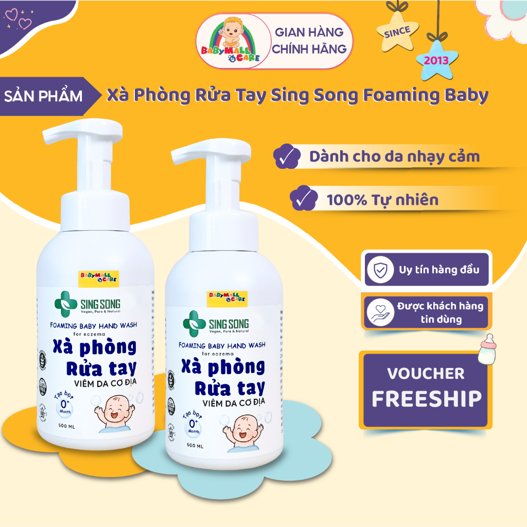 Xà Phòng Rửa Tay Tạo Bọt  Sing Song Foaming Baby Hand Wash Cho Da Nhạy Cảm Chai 500ML |Babymall&Care
