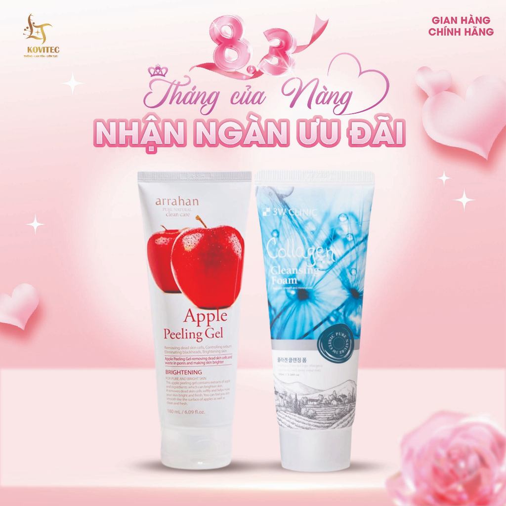 COMBO Sữa Rửa Măt Và Tẩy Da Chết Nâng Cơ, Bổ Sung Colagen Giúp Da Chống Lão Hóa, Săn Chắc Da