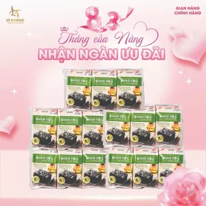 SET 15 Gói Rong Biển Khô Hàn Quốc Ăn Vặt Vị Truyền Thống, Rong Biển Ăn Liền Nhập Khẩu Hàn Quốc 180g/9 gói