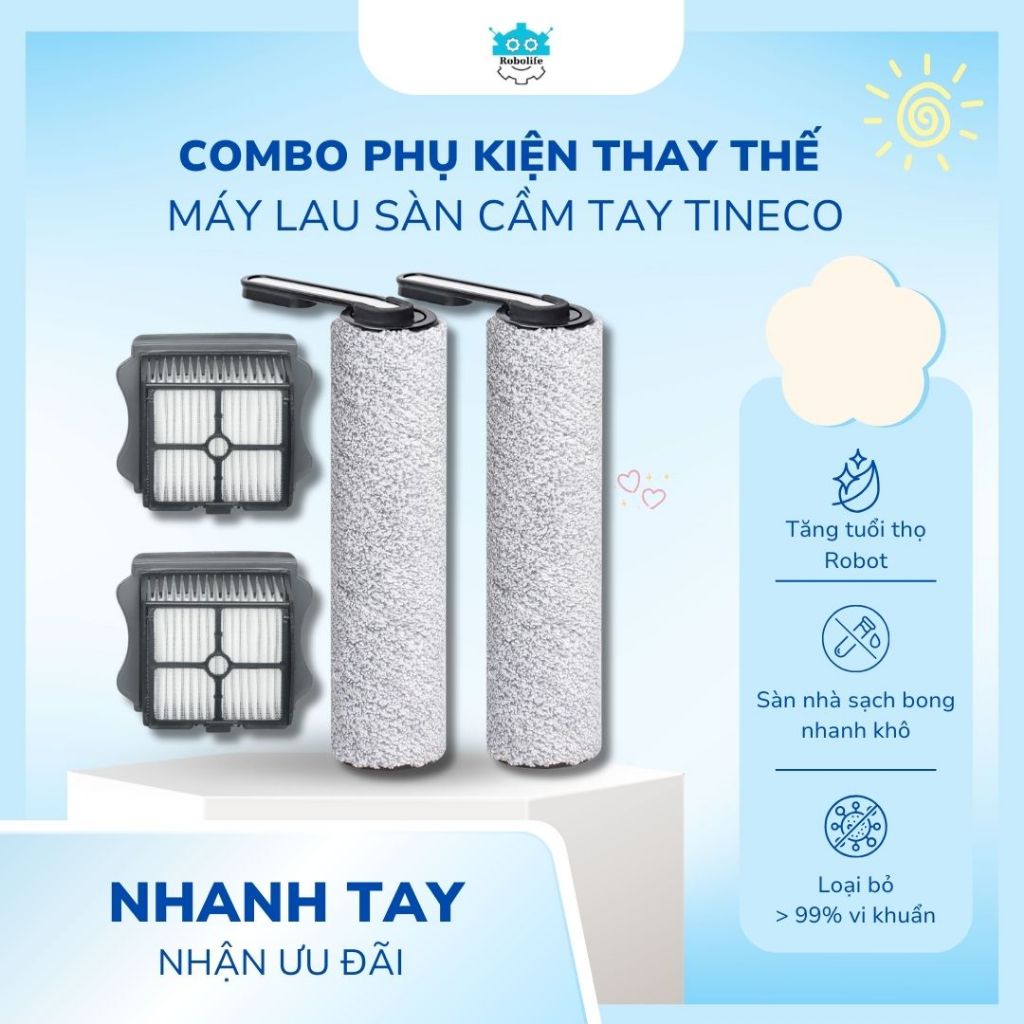 Phụ kiện thay thế máy hút bụi lau sàn khô ướt Tineco Floor One S7 Strech/S7 Strech Steam/S9 Artist/S9 Artist Strech Stea