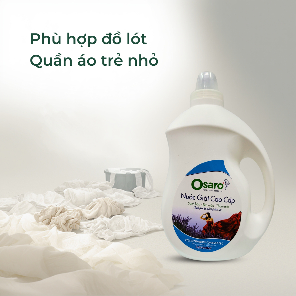 OSARO Nước Giặt Cao Cấp 3,8kg – Giặt Dịu, Giữ Form Vải, Không Tồn Dư Sau Xả, Phù Hợp Đồ Tinh Tế